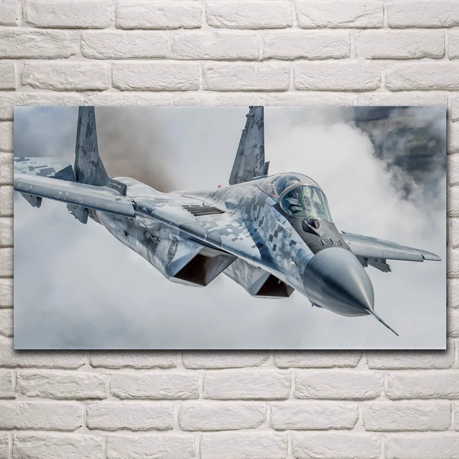 

fighter artwork mig 29 aircraft fabric posters on the wall picture home living room decoration for bedroom KM320