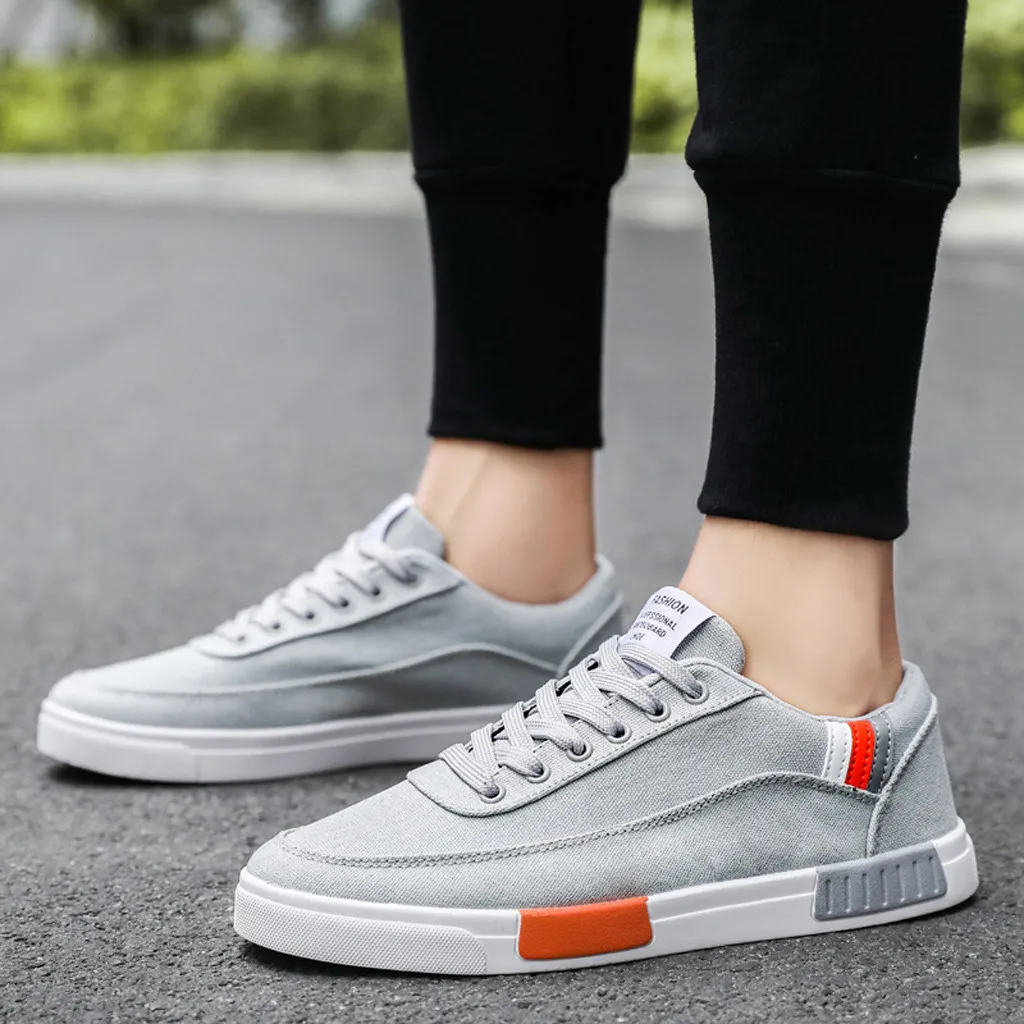 Мужская обувь легкий и комфортный светильник дышащая парусиновая на шнуровке