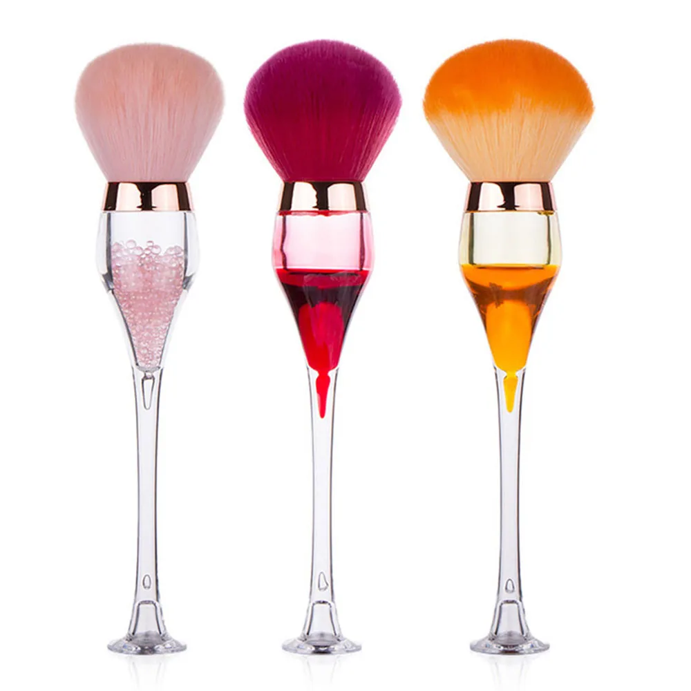 

Red Wine Glass Foundation Powder Blush Brush Professional Make Up Brush Tool Set Cosmetic Very Soft Big Size Face Makeup Brushe