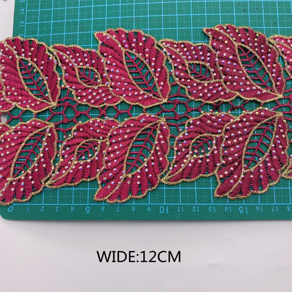 Много цветов 10 ярдов стразы кружевная отделка металлические вышитые кружева