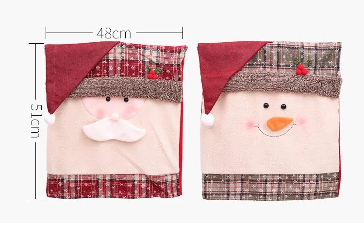 Санта Клаус Снеговик Дизайн форма Чехол для кресла дома Обеденный чехол на стул