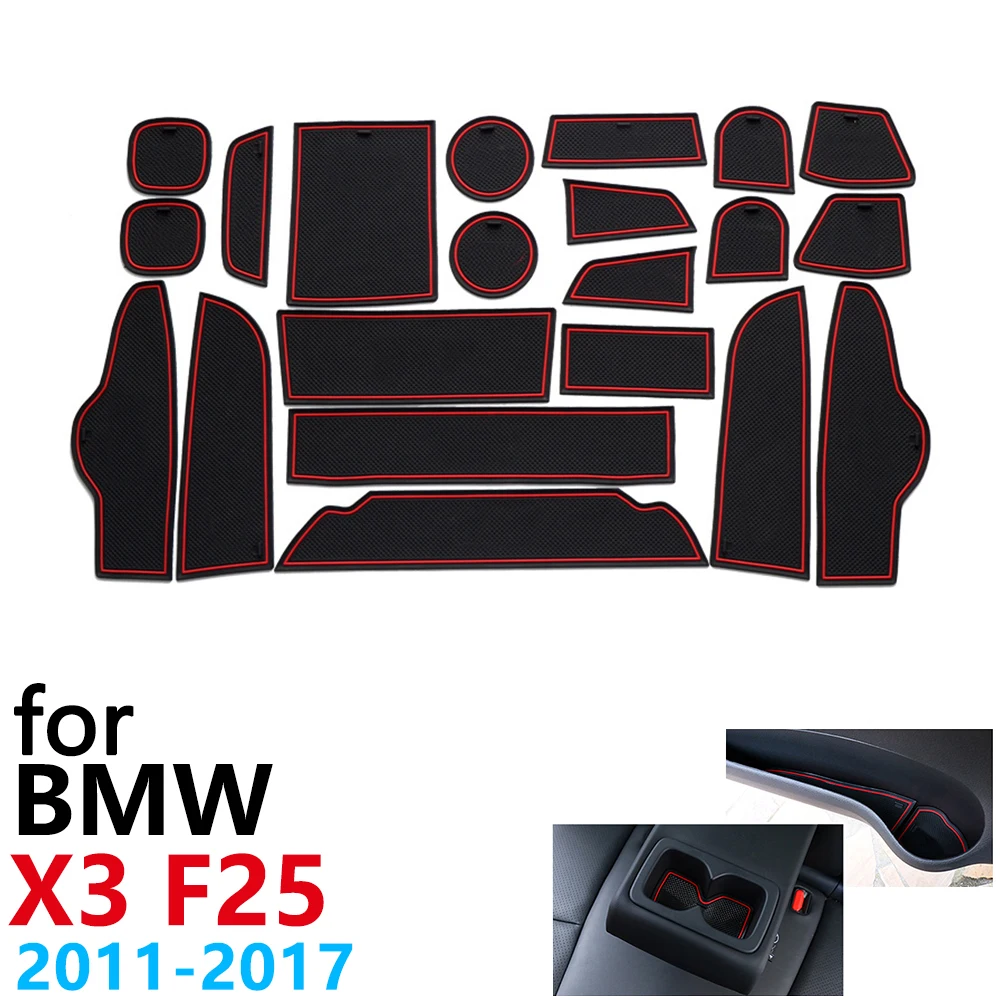Противоскользящий резиновый коврик для дверных чашек BMW X3 F25 2011 ~ 2017 аксессуары