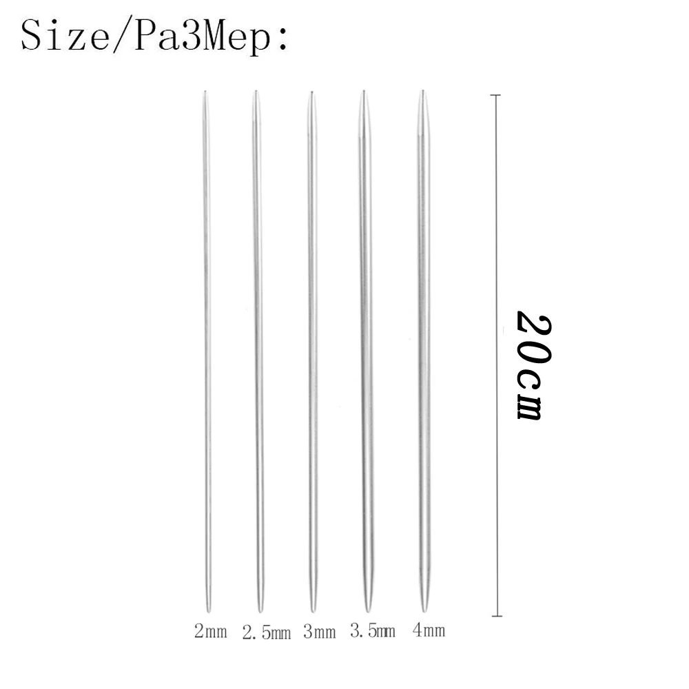 5 шт./компл. двойные заостренные спицы из нержавеющей стали свитер вязание