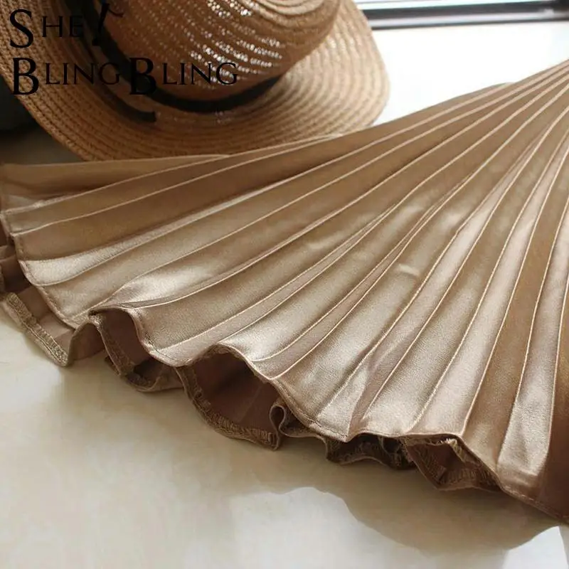 Женская плиссированная юбка макси с оборками на подоле эластичная длинная