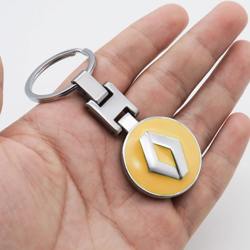 

1pcs metal 3D car keychain with double-sided logo car accessories for Renault- Megane KOLEOS Clio KADJAR Captur TALISMAN SCENIC