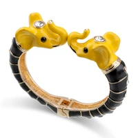 zenithfashion new double colors enamel elephant statement bracelet cuff bangle fashion cute bracelet jewelry for girls women
