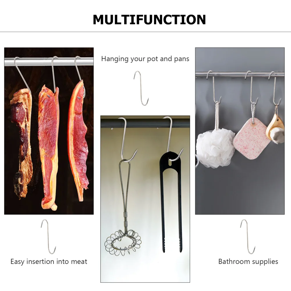 

10PCS Meat Processing Butcher Hook Hooks for Bacon Meat Hams Processing