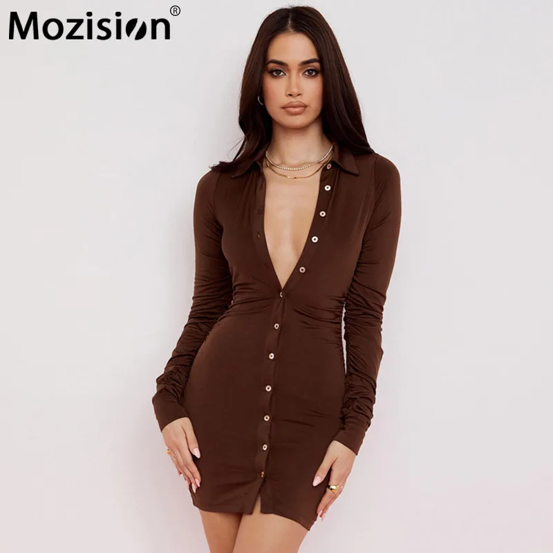 Mozision с отложным воротником Одежда для девочек Однобортная блуза и платье женское