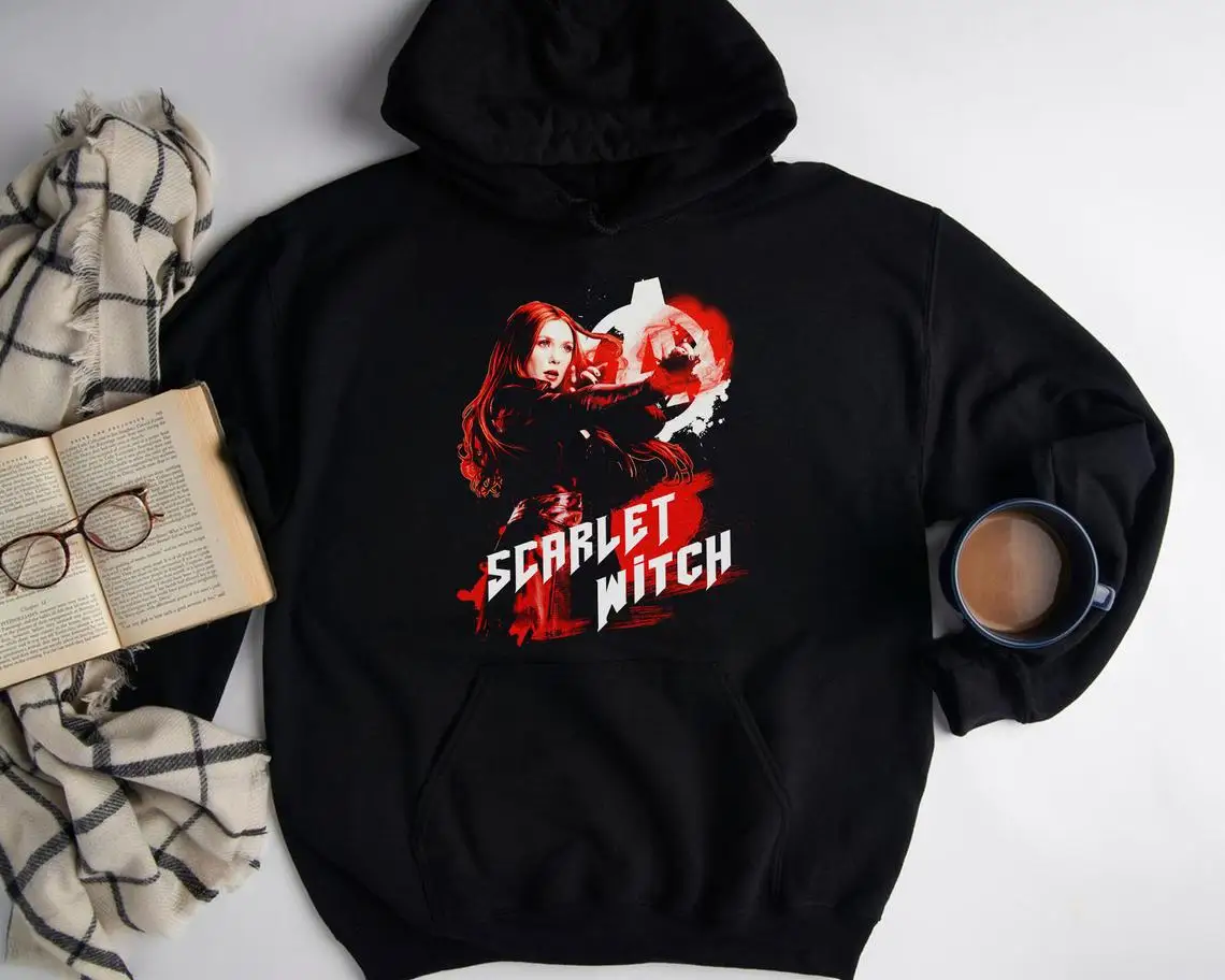 

Female Crewneck Vintage Hoodies Street Style Vacation Long Sleeve Tops Tight Fitting man Sweater Funny Movie Witch SweatShirt