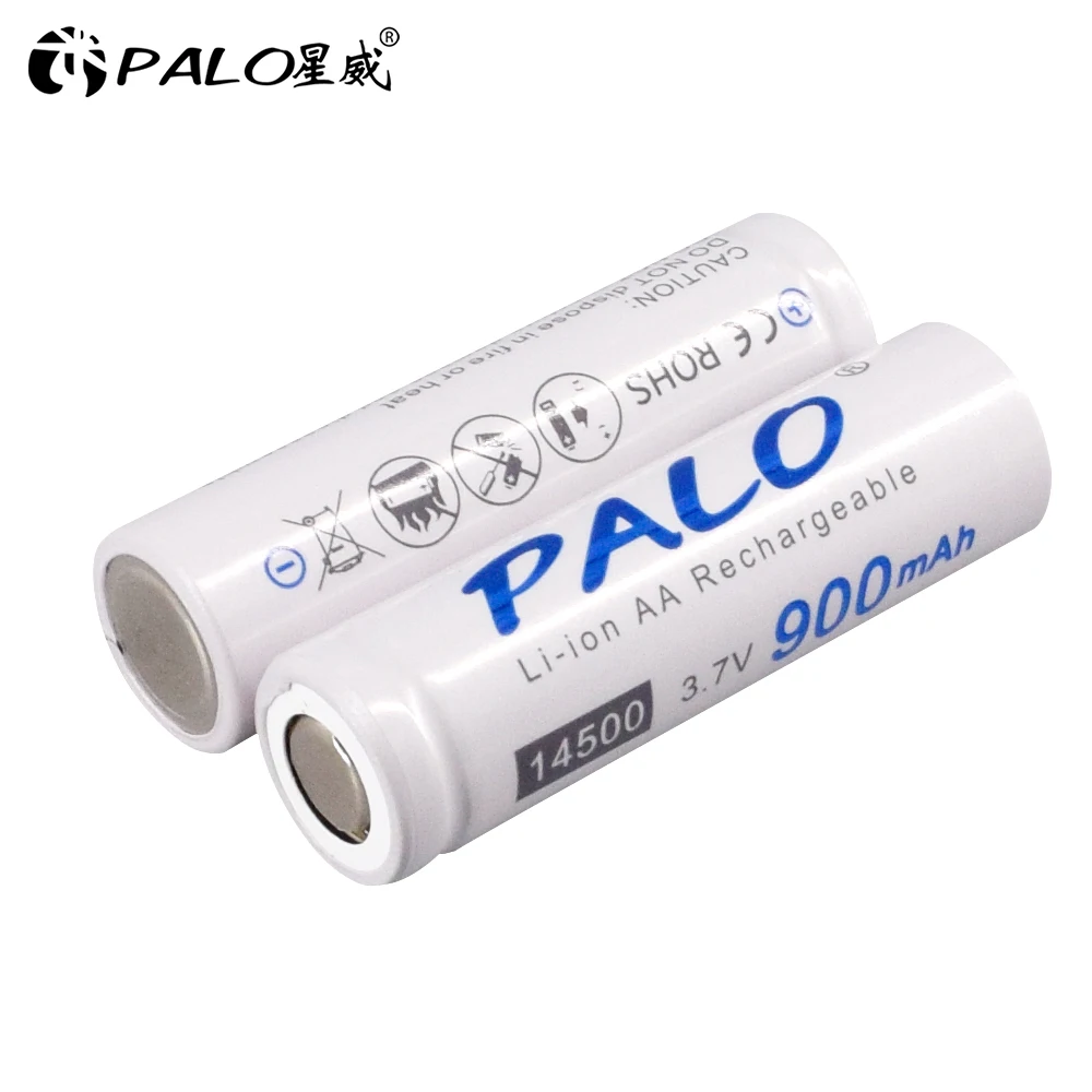 4 шт. PALO 14500 Li-Ion 2A батарея 3,7 V батарея AA 14500 батарея recargables защищена чехол для батареи