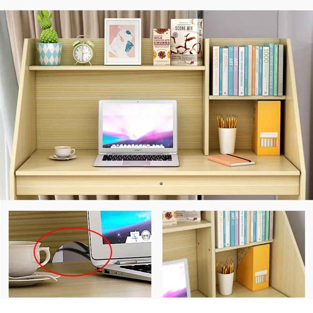Деревянный компьютерный стол HiMISS скрытый для хранения с откидной крышкой