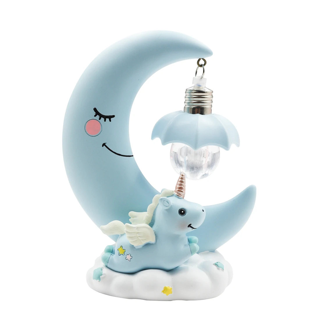 Blue Unicorn LEDIARY Смола Луна Единорог ночные огни розовый синий декор стола в комнате подарок для девочки холодный белый светильник милые животные Праздничные огни - Испускаемый цвет: Blue Unicorn
