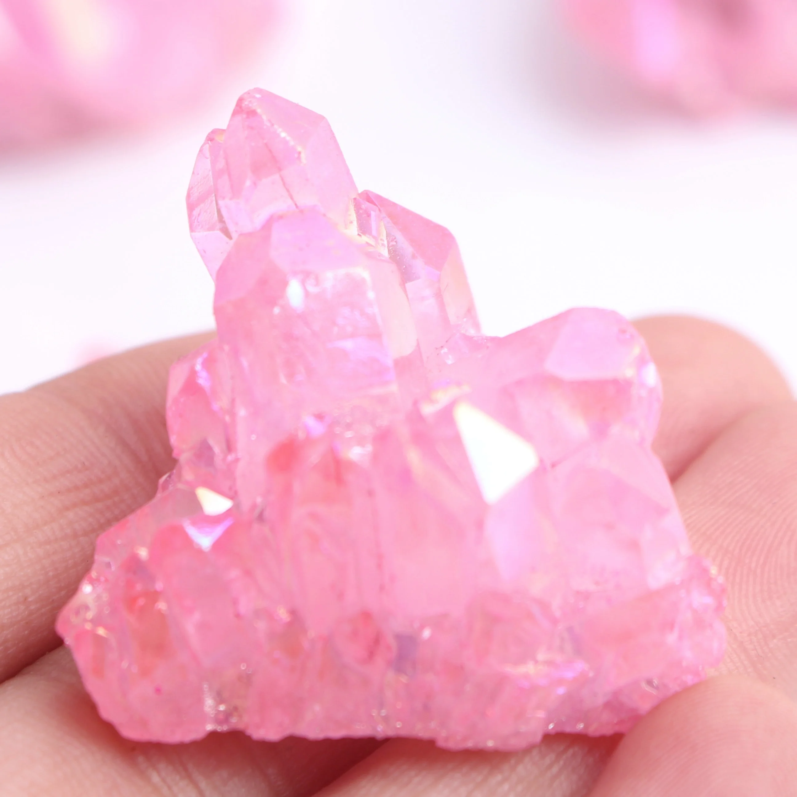 1 шт. гальванический розовый кристалл Vug кварцевый кластер художественное