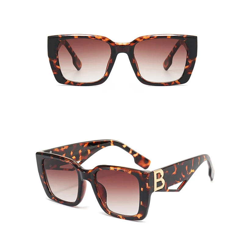 

Unique Design Women's Black Rectangular Sunglasses 2021 British Fashion Luxury Brand Square Sun Glasses Women Men Newest Eyewear