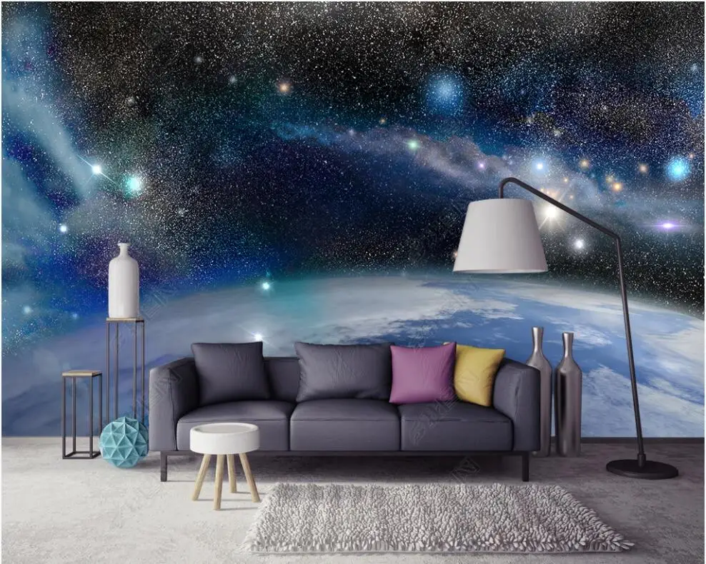 3d wallpaper Beautiful fantasy universe blue starry sky full of stars custom mural home Decor photo wallpaper living room