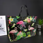 Холщовая Сумка-тоут для покупок с принтом фламинго, 2020