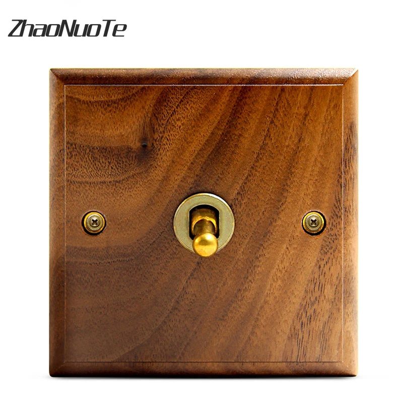 Переключатель настенный в стиле ретро из черного орехового дерева 86 Тип |