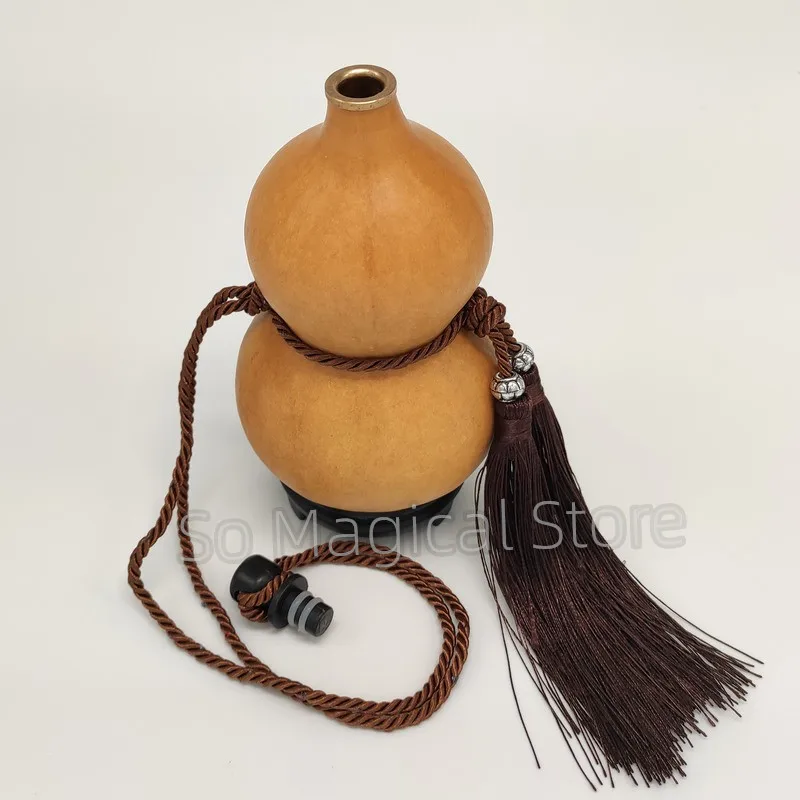 Botella de agua de calabaza seca, calabaza Natural pura, artesan&iacute;a, adorno de calabaza, decoraci&oacute;n con tapa, soporte para bebidas, decoraci&oacute;n de escritorio, regalo de Navidad-5