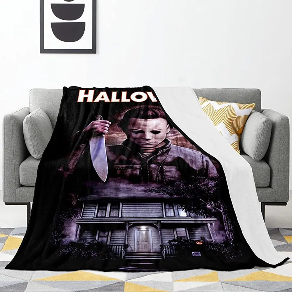 

Fleece Throw Blanket for Couch Bed Lightweight Plush Fuzzy Cozy Soft Halloween Horror Movie Blankets and Throws 50"X40"