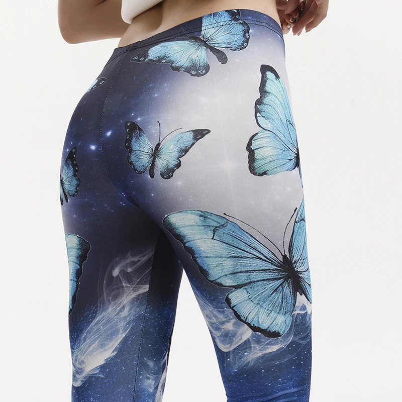 

Women Leggings 2019 Butterfly Print Fitness Leggings Sexy Stretch Plus Size Pants Trousers Fashion Sport Skinny Pants Female