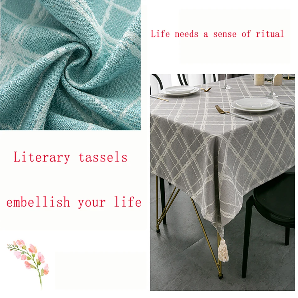 

Modern Minimalist Tablecloth, Rectangular Lattice Polyester Fabric, Home Kitchen/Coffee Table/Wedding Party/New Year Table