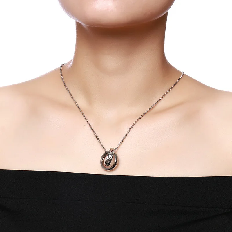 

FXM stainless steel necklace hot sell top quality best women 20mm double round gift women jewelry