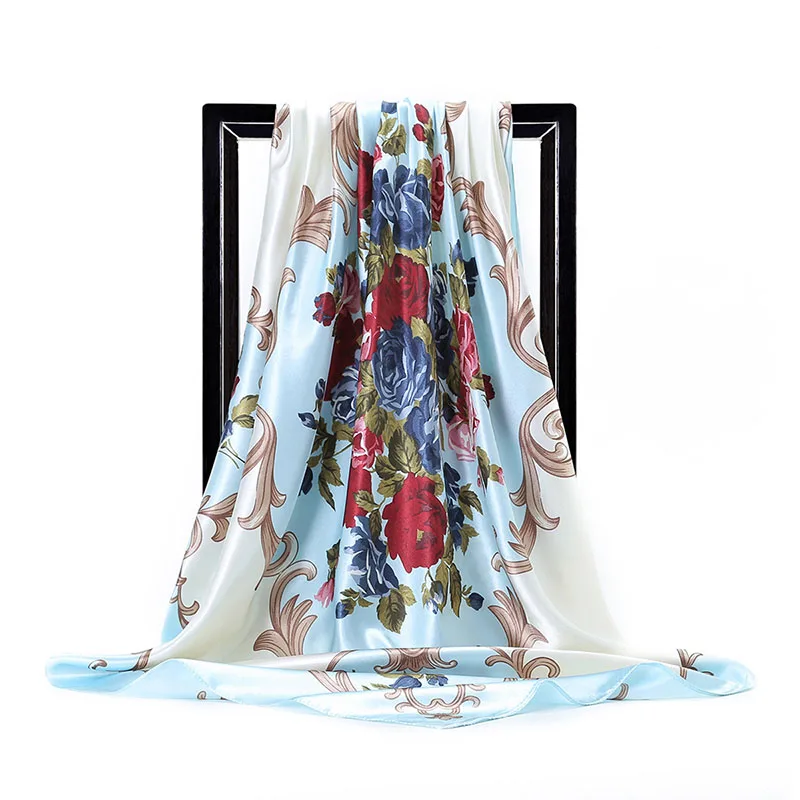 

2021 Модный Шелковый квадратный шарф женский шейный платок Мягкий просторный хиджаб украшение женский сексуальный головной платок Повседне...