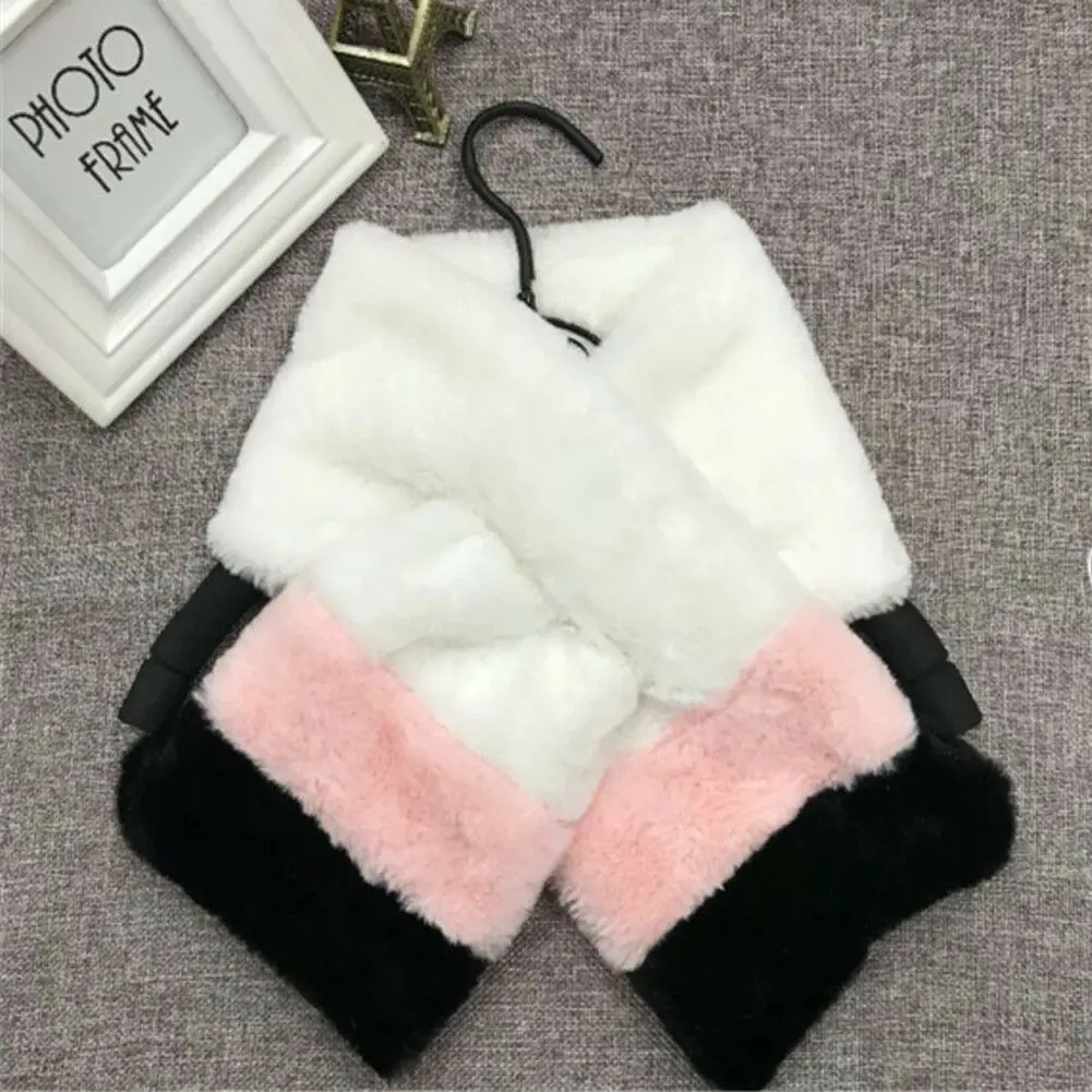New Fashion Women Ladies Scarves Plush Warm Winter Wool Blend Scarf Soft Wrap Shawl Black Gray Pink White |