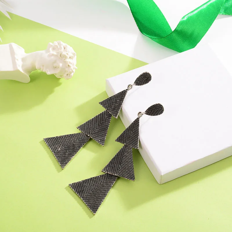 Женские серьги с кисточками MAIKALE длинные Многослойные треугольные из сплава