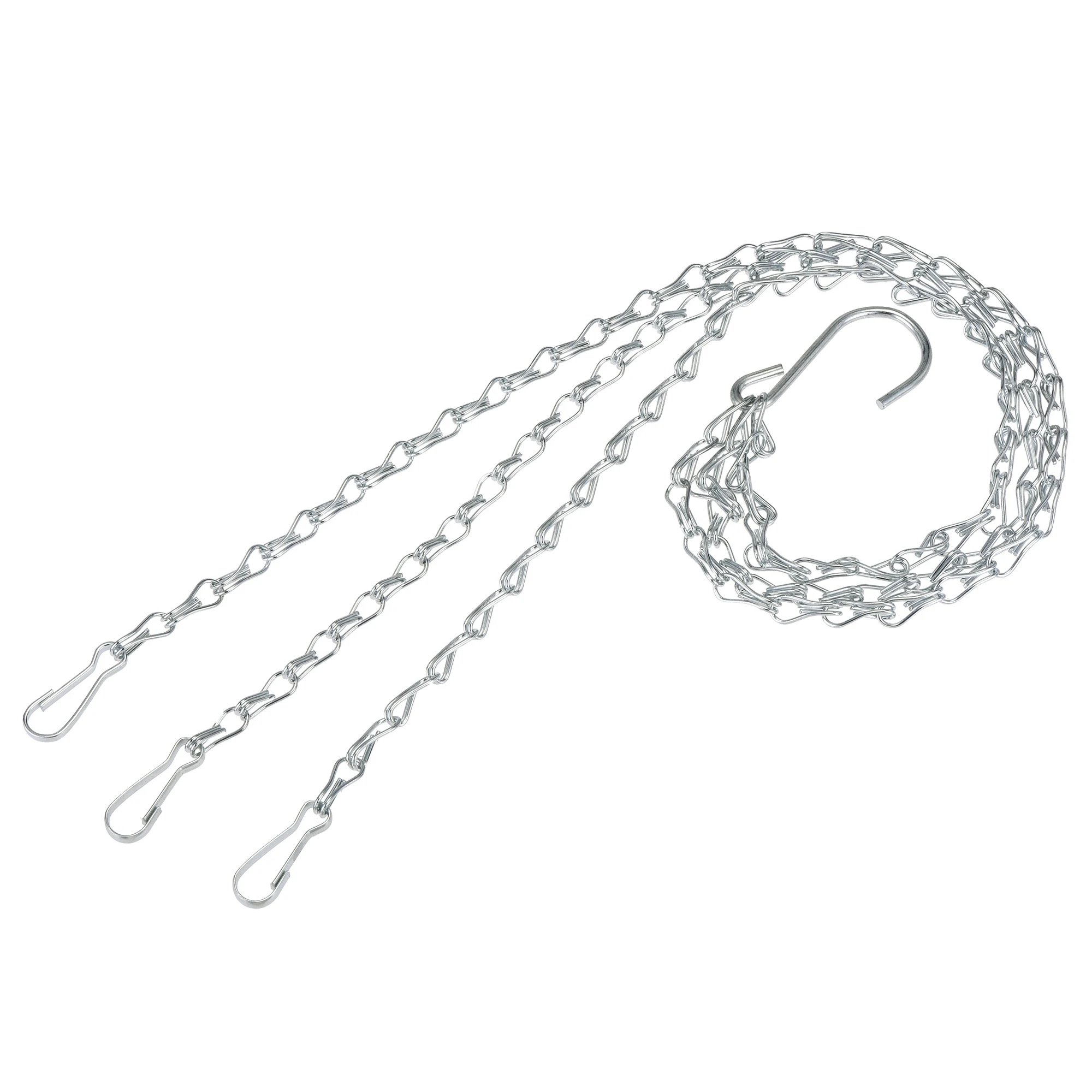 

Uxcell Hanging Chains 50cm Extension Link 3 Point Holder with S Shaped Hook Silver 2 Pcs