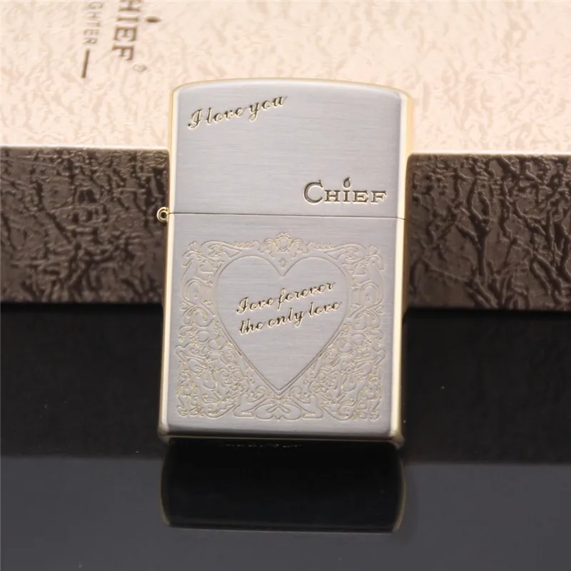 

Chief Luxury Copper Kerosene Cigarette Torches Lighter Refillable Cigar Lighters Smoking Accessories Gift for Men with Gift Box