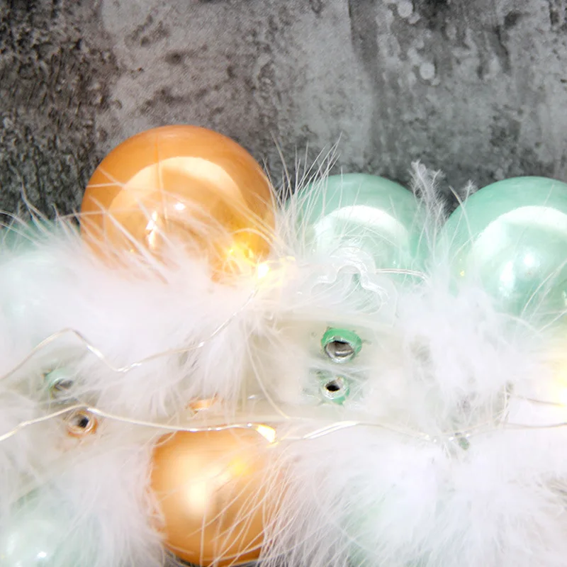 Bolas de Navidad para el hogar, adornos colgantes para &aacute;rbol de Navidad, corona de plumas para decoraci&oacute;n de fiesta de Navidad, A&ntilde;o Nuevo, 2022-3