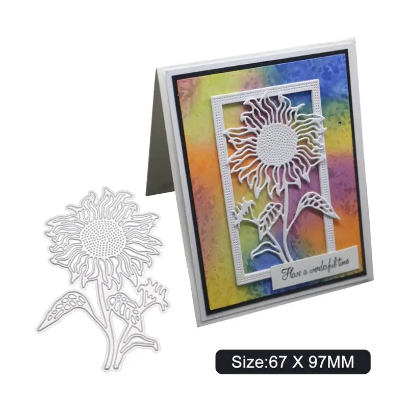 Подсолнечник бутылки металла вырубки Трафаретный Скрапбукинг DIY штамп для