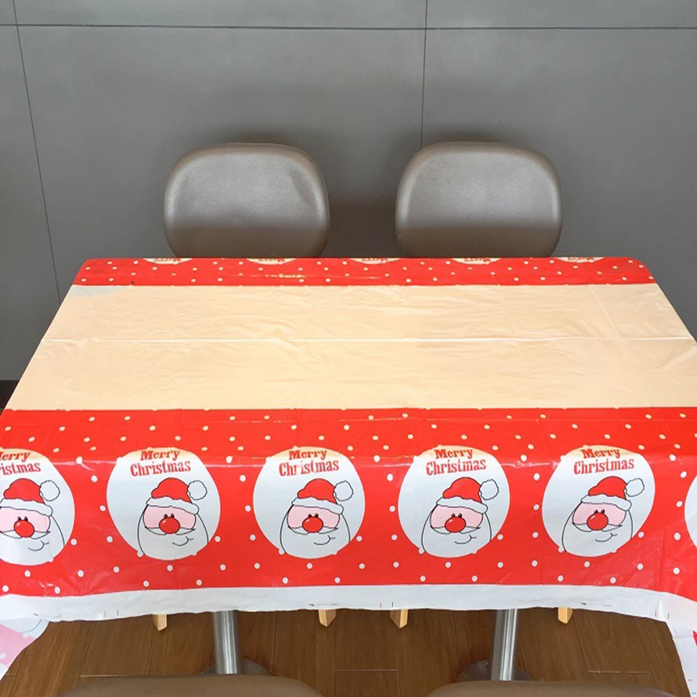 

1/2pc Christmas Disposable Party Tablecloth Family Dinner New Year Dinner Table Decoration Navadid Noel Decoration Party Supplie