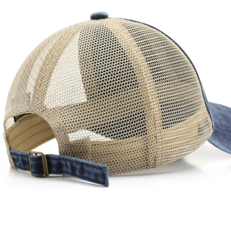 Бейсболка Мужская/Женская с сетчатым верхом без рисунка в ковбойском