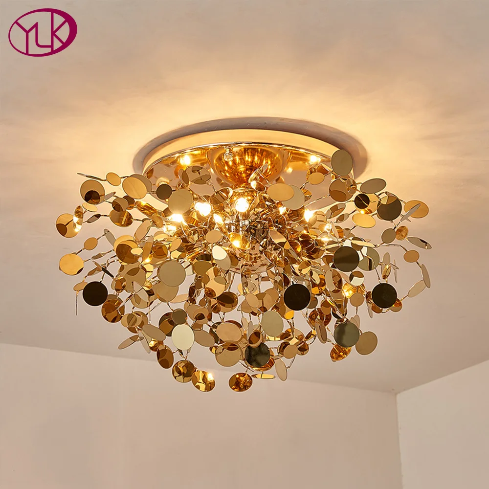 

New modern ceiling chandelier for bedroom gold stainless steel light fixtures home decoration led chandeliers lighting home lamp