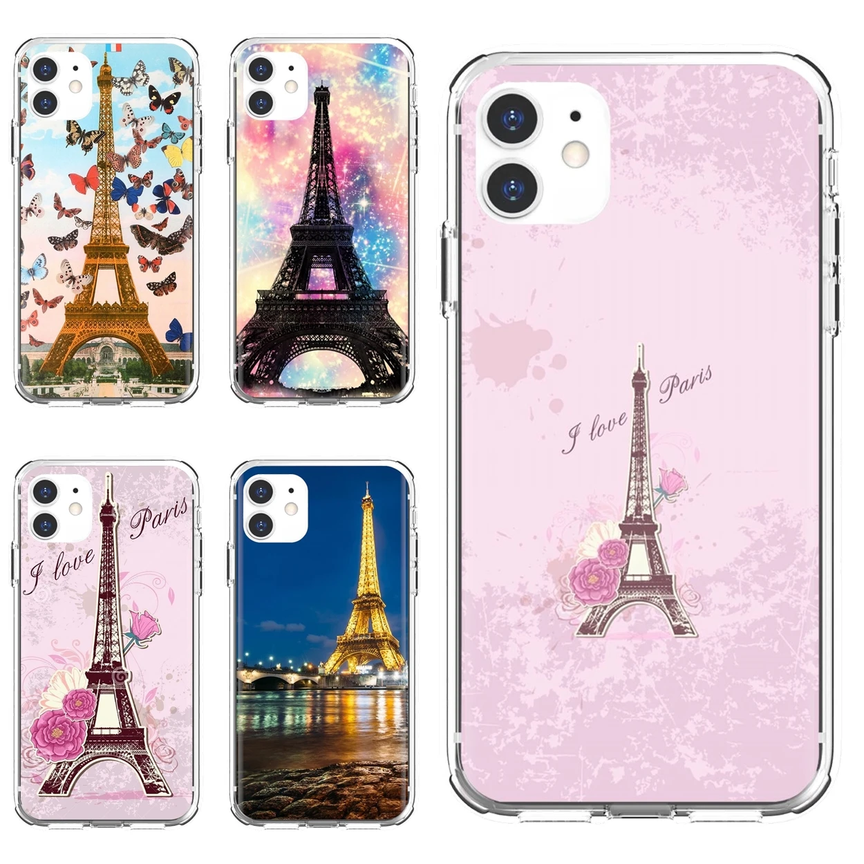 Мягкий чехол I Love Paris and Эйфелева башня для Apple iPhone 10 11 12 Pro Mini 4S SE 5C 6 6S 7 8 X XR XS Plus Max