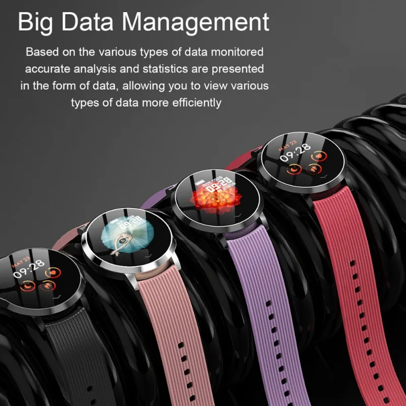 

LV09 Fashion 1.3 Inch Smart Wristband IP67 Waterproof Blood Pressure Monitoring Metal Starp Sports Smartwatch For Android