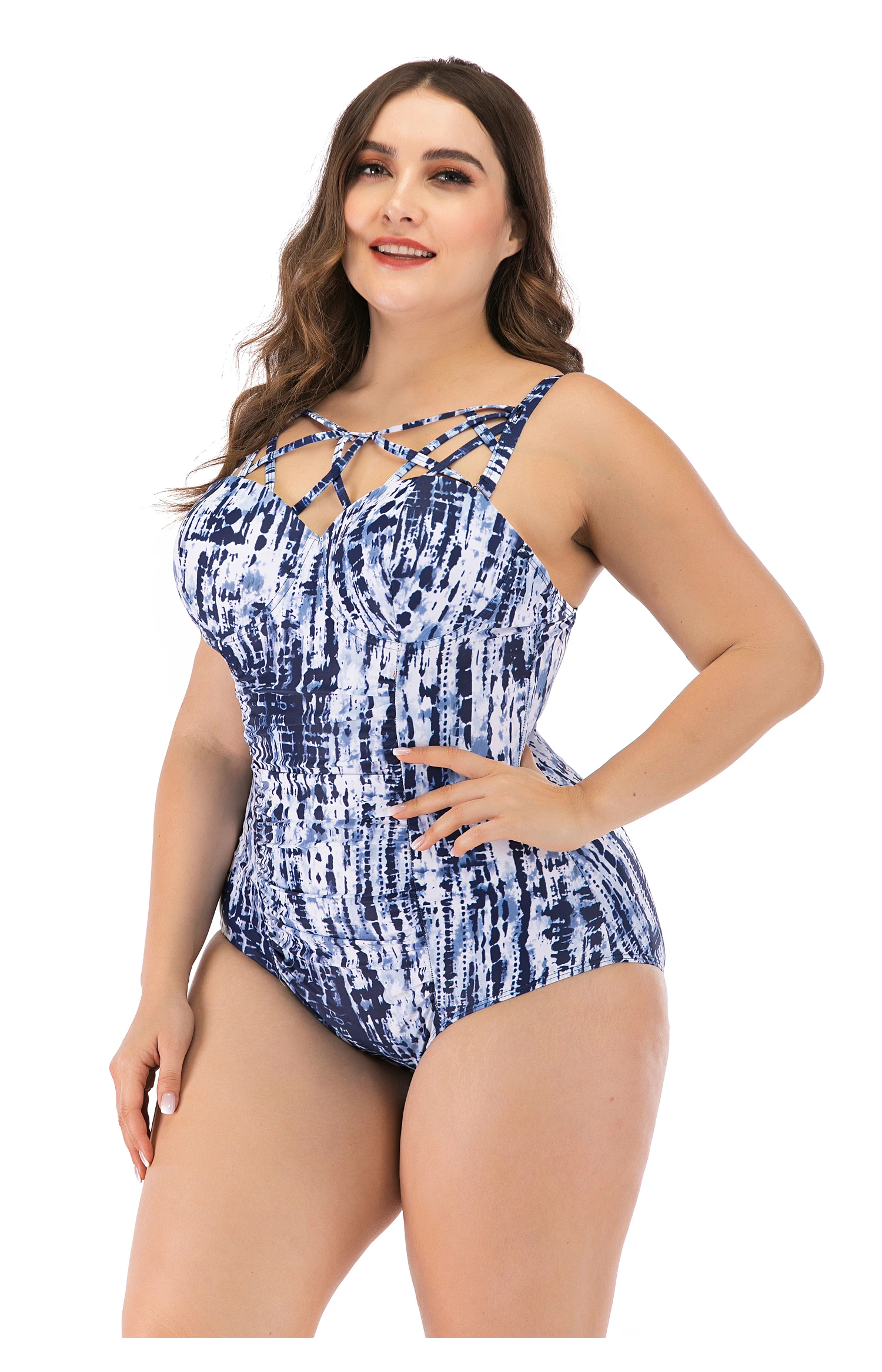 Drozeno Новый сексуальный цельный купальник женский с высокой талией размера плюс 4XL