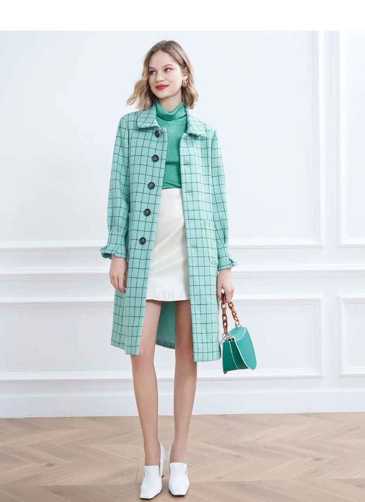 

Женская одежда Shzq, новинка зимы 2021, модная Длинная шерстяная куртка из овечьей шерсти для женщин