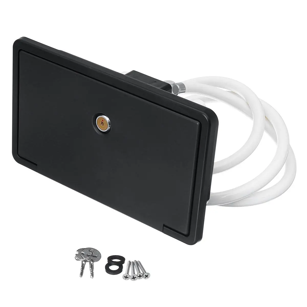 

Portable RV Exterior Shower Box Kit Shower Faucet Lock-Includes Hot And Cold Water Mixer Artic Latch For Caravan Trailer