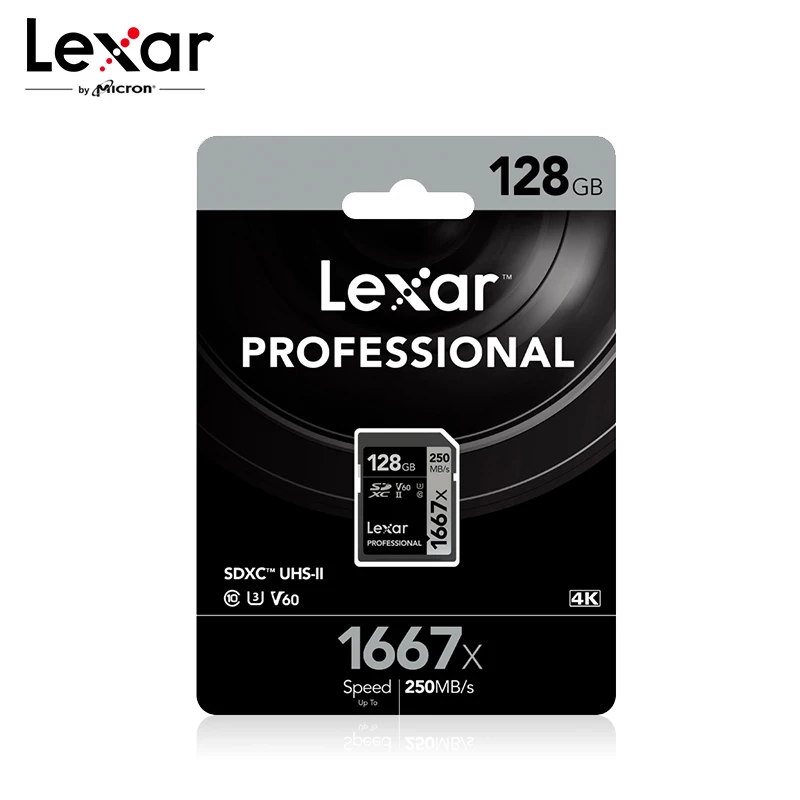 Карта памяти Lexar 1667X V60 250 МБ/с./с флеш карта 64 Гб 128 ГБ 256 UHS II U3 SD SDXC C10 для 3D 4K HD
