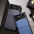 Чехол с текстильной текстурой для Samsung Galaxy Z Flip 3 Premium PC, противоударный защитный чехол с четырьмя углами для Galaxy Z, чехол-книжка