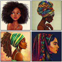full squareround 5d diy diamond painting african woman art protrait diamond embroidery mosaic picture home decor unique gift