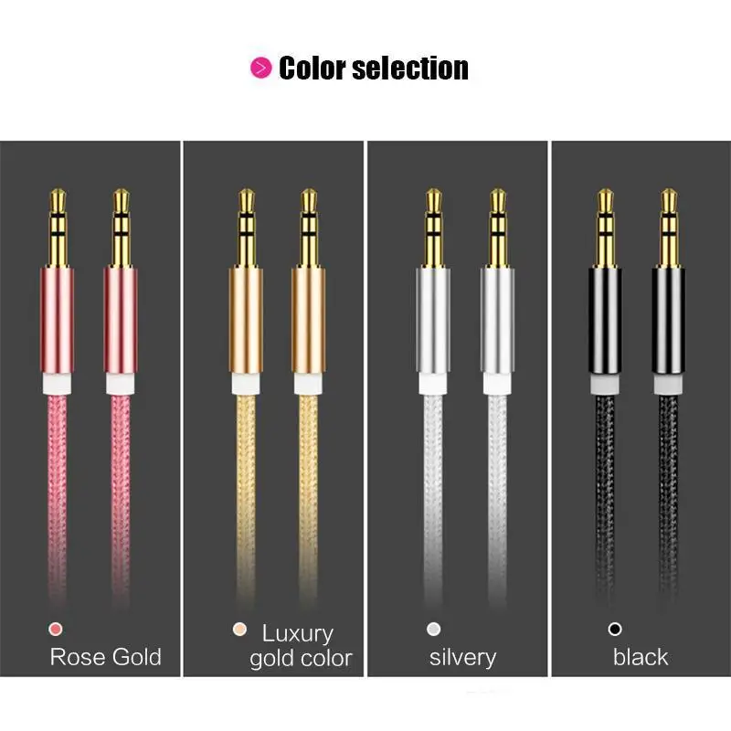 1 м штекер-штекер 3 5 мм Универсальный позолоченный вспомогательный аудио стерео
