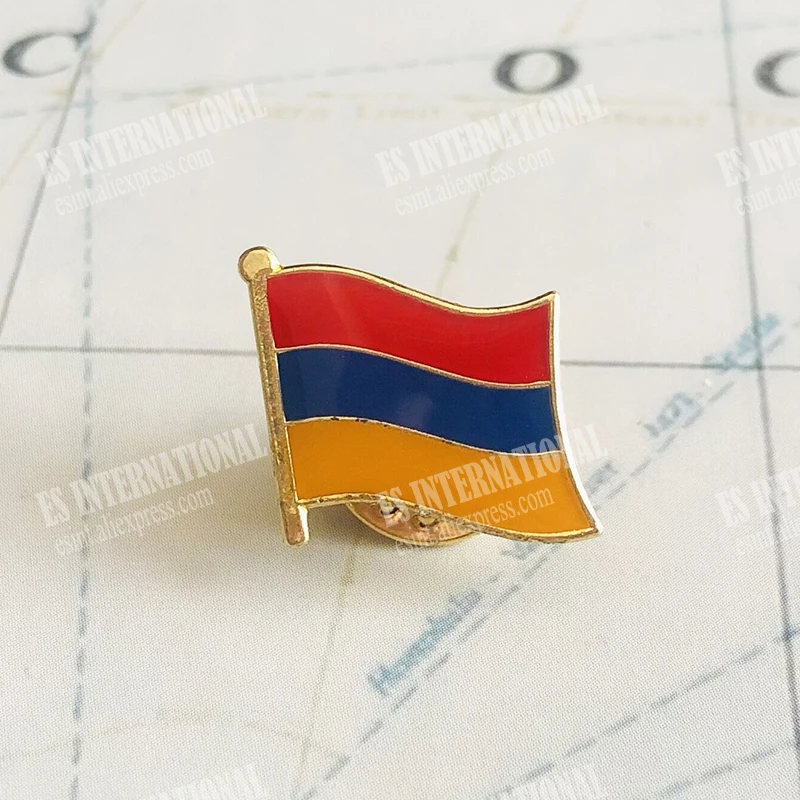 Armenia National Flag Crystal Epoxy Metal Enamel Badge Paint Brooch Souvenir Lapel Pins | Дом и сад
