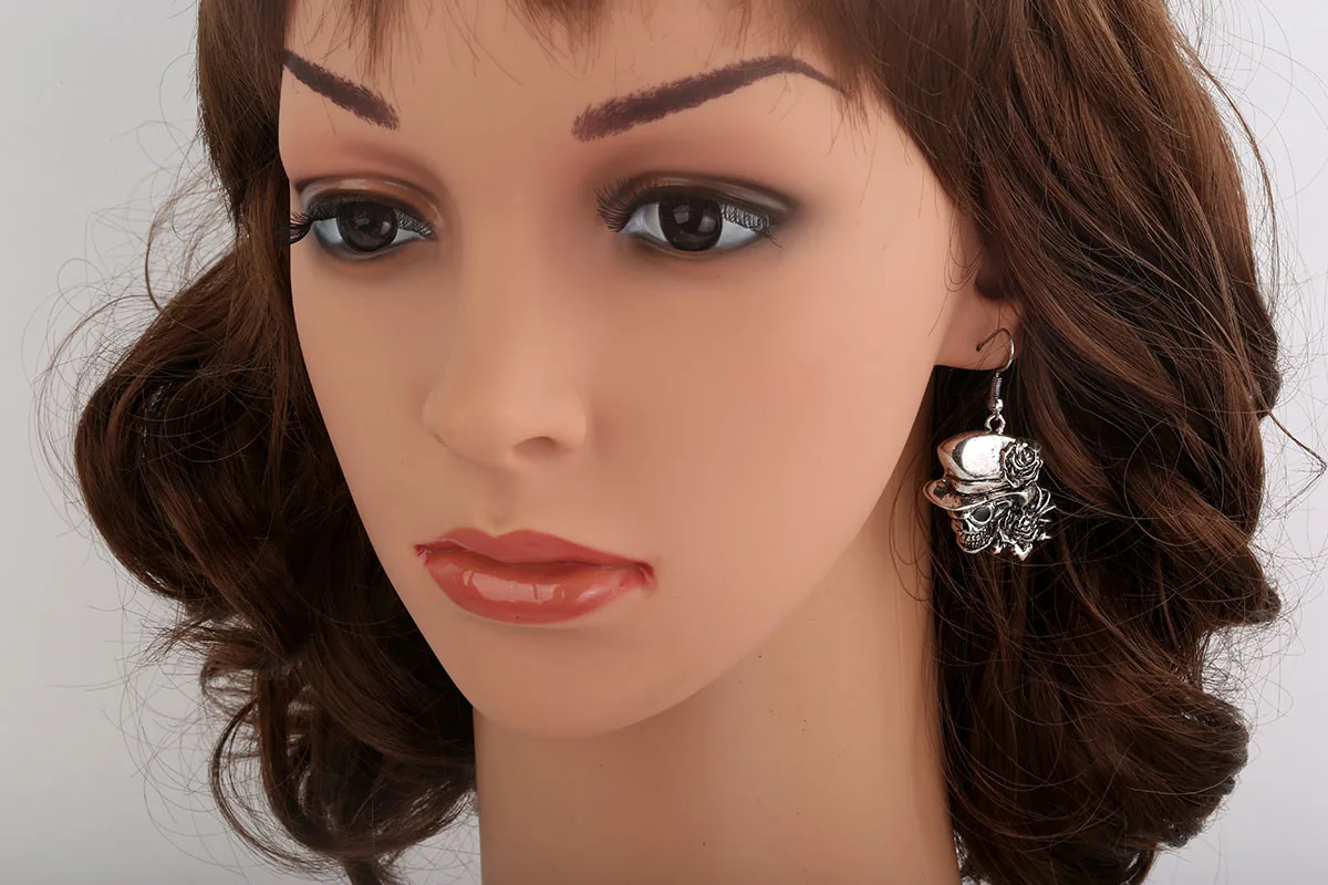 Женский комплект ювелирных изделий Yacq в стиле панк с черепом регулируемое