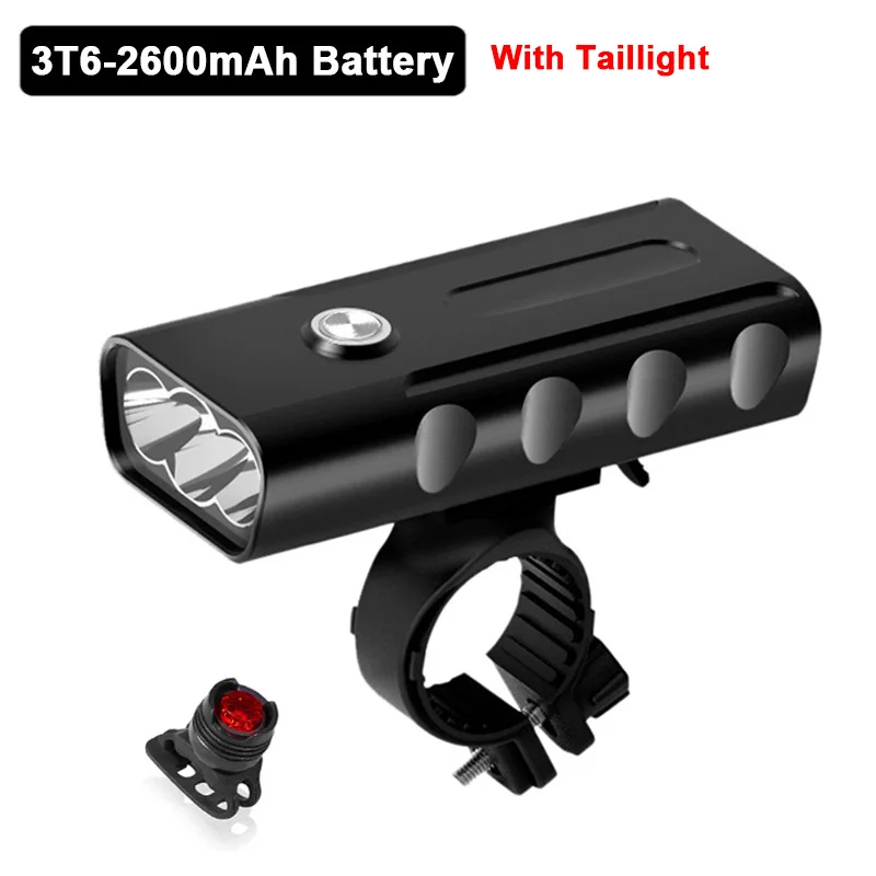 3T6x5hourxTaillight L2/T6 велосипедный светильник с подзарядкой от USB 5200 мАч Внешний аккумулятор велосипедный светильник водонепроницаемый велосипедный светодиодный налобный фонарь задний светильник на выбор - Цвет: 3T6x5hourxTaillight