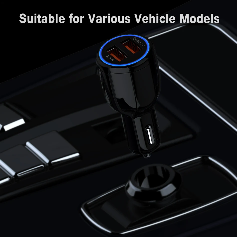 Автомобильное зарядное устройство адаптер Быстрая зарядка 3 0 USB кабель для Xiaomi Dual