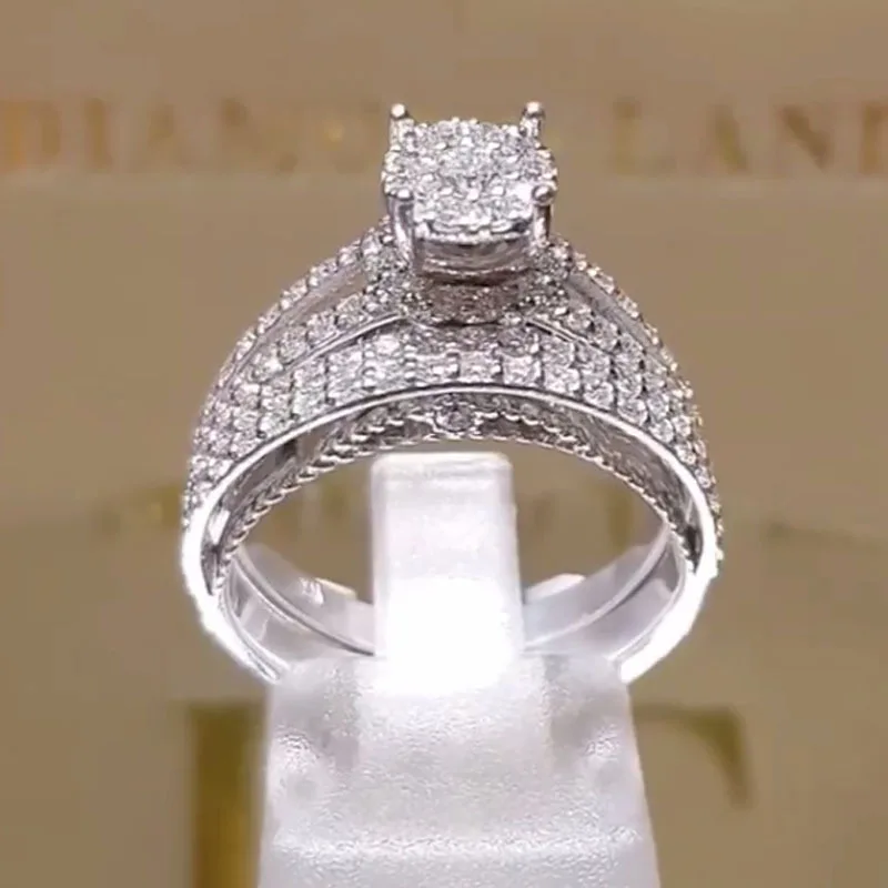 

Funmode Luxury Design Wedding Bridal Rings Engagement Finger Ring For Jewelry Accessory Anillos Mujer Wholesale FR250